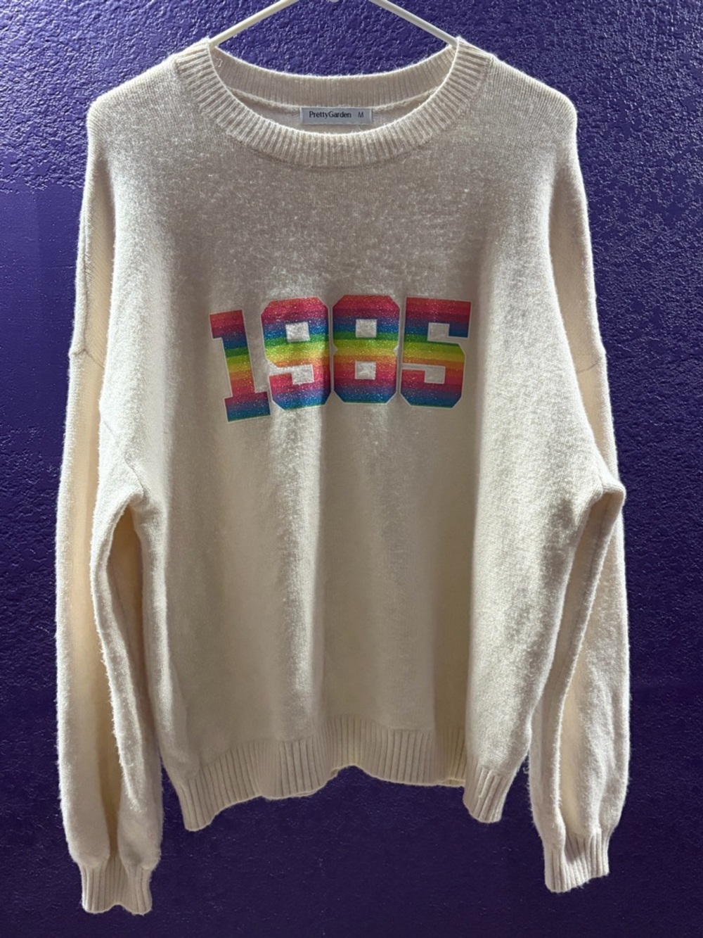 Cream '1985' Rainbow Logo Sweater